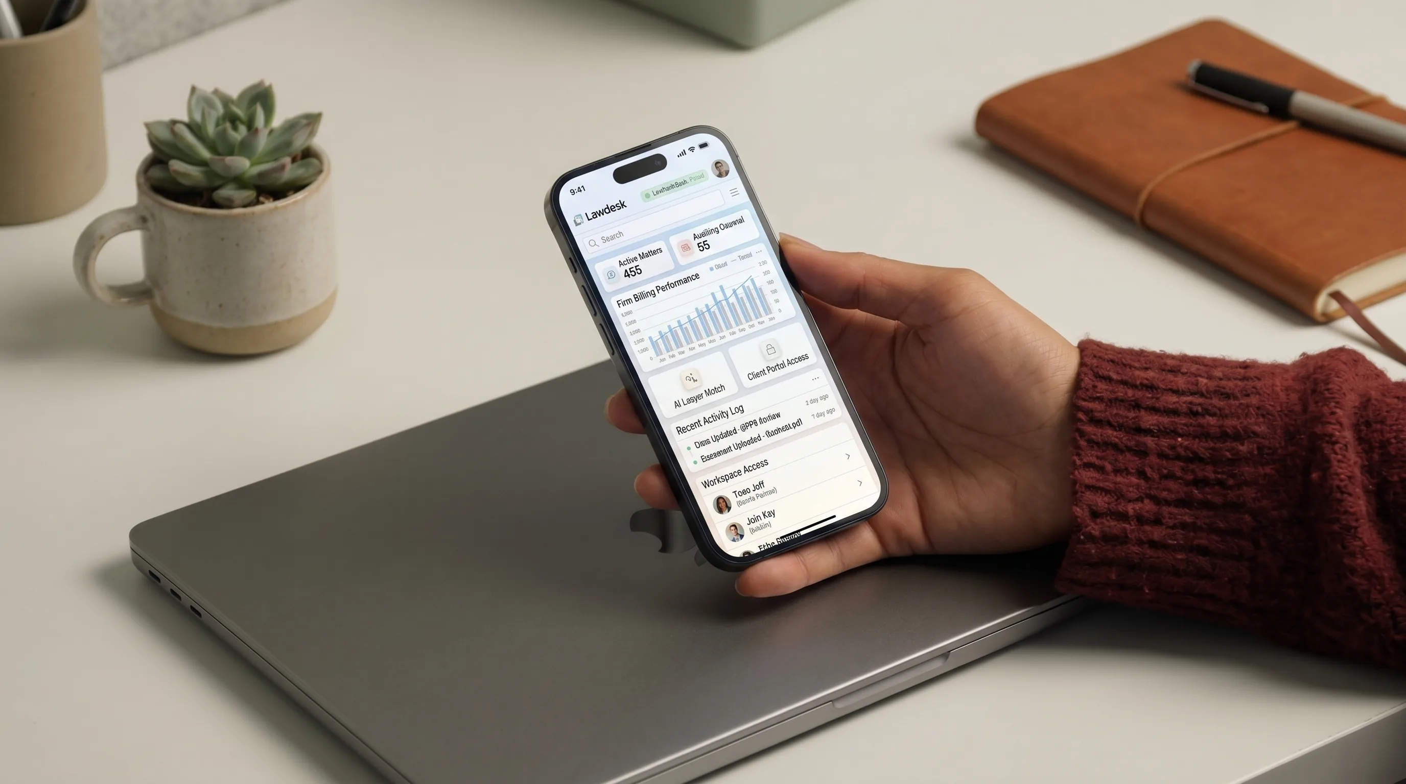 The LegalRobe mobile app showing the hearing calendar